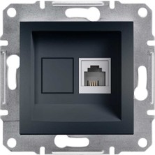 Schneider Electric EPH4100171 Asfora Tekli Antrasit Çerçevesiz RJ11 Çıkışlı Telefon Prizi
