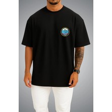 Bahriyeli Collection Oversize Tcg Karayel Logo Cep Baskılı Unisex T-Shirt