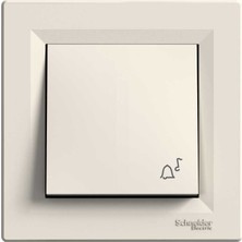 Schneider Electric EPH0800123 Asfora Krem Zil Işaretli Çerçeveli Liht Anahtar