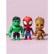 Bytex Store Bytexstore Marvel Süper Kahraman Anahtarlık Seti 3'lü – 3D Baskı Figür Anahtarlık Çanta Süsü