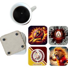 Ghostbastır Design Galatasaray Dekoratif Ahşap Bardak Altlığı Seti 0124