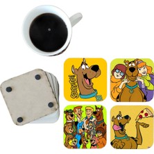 Ghostbastır Design Scooby-Doo Dekoratif Ahşap Bardak Altlığı Seti 076