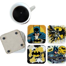 Ghostbastır Design Batman Dekoratif Ahşap Bardak Altlığı Seti 0119