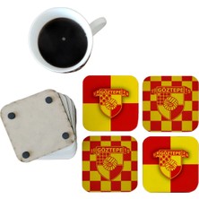 Ghostbastır Design Göztepespor Dekoratif Ahşap Bardak Altlığı Seti 0123