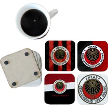 Ghostbastır Design Gençlerbirliği Spor Dekoratif Ahşap Bardak Altlığı Seti 0115