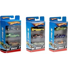 Hot Wheels 3'lü Araba Seti K5904 Metal Gövde ile Gerçekçi Detaylar Sunan Koleksiyonluk Araçlar