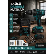 Optivex 12V Çift Bataryalı Vidalama Delme Seti Çantalı