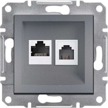 Schneider Electric EPH5200162 Asfora Çelik Çerçevesiz RJ11 1RJ45 Cat6 Utp Telefon Data Prizi