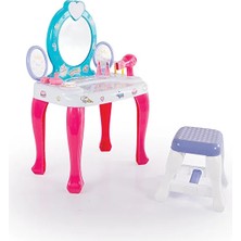 Dolu Unicorn Makyaj Masası ve Tabure Seti 2568 Renkli Plastik Malzemeden Üretilmiştir