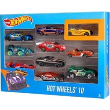 Hot Wheels 10'lu Koleksiyonluk Araba Seti Metal Gövde ile Gerçekçi Detaylar İçeren Ölçekli Model