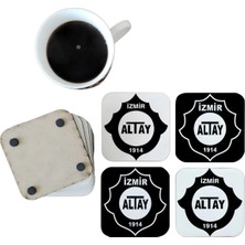 Ghostbastır Design Altayspor Dekoratif Ahşap Bardak Altlığı Seti 0126