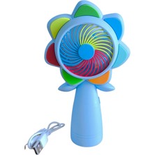 Tekno Hediye Taşınabilir El Fanı Güneş Çiçeği Tasarımlı USB Şarj Edilebilir Mini Vantilatör Masa Üstü Pocket Sessiz Fan Koruma Fonksiyonlu Taşınabilir Serinlik