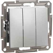 Schneider EPH2100161 Asfora Üçlü Çerçevesiz Alüminyum Anahtar