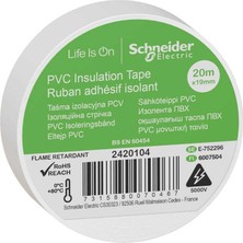 Schneider Electric 2420104 19*20 Izolebant Beyaz (20 Mt)