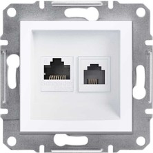 Schneider Electric EPH5270121 Asfora Beyaz Çerçevesiz RJ11 1RJ45 Cat6 Utp Telefon Data Prizi