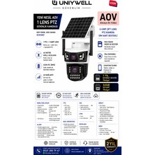 Uniywell Aov 4g Güneş Enerjili Güvenlik Kamerası Çift Lens Siyah