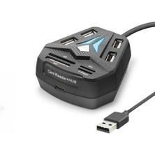 İlkyaz Fashion USB Hub Kart Okuyucu 8 Port Siyah A068B