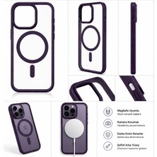Akbix Accessory iPhone 13 Pro Max Uyumlu Kenarları Mor Renkli Magsafeli Kılıf