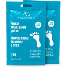 Argan Cure Pedikür Kremsi Bakım Keratin Parafin & Argan Yağı Içeren Nemlendirici Ayak Bakım Maskesi 18 ml (2 Çift)