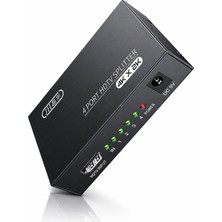 Jinghua 4K Ultra Hd HDMI Splitter, 1 Giriş 4 Çıkış Görüntü Çoklayıcı, 30Hz Hdcp Uyumlu Dağıtıcı, Tv Monitör Projektör Için Metal Kasa, Nikel Kaplama, 5V 1A Güç F211