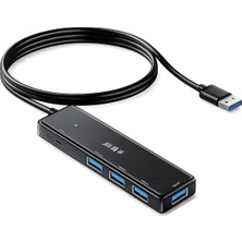 Jinghua 4 Port USB 3.0 Hub Çoklayıcı, Type-C Güç Girişli 5gbps Veri Aktarım Destekli USB Çoğaltıcı, Notebook Pc Klavye Mouse USB Bellek Harici Disk Uyumlu Z418C