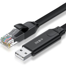 Jinghua USB - RJ45 Konsol Kablosu, 8P8C Ağ Yapılandırma ve Debug Kablosu, Switch Router Firewall Server Uyumlu, 4kv Esd Korumalı, Altın Kaplama, Flat Pvc Kablo Z205F