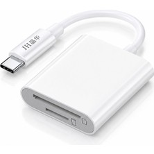 Jinghua Type-C Sd Tf Microsd Kart Okuyucu, Otg Destekli Hafıza Kart Adaptörü, Telefon Tablet Bilgisayar Kamera Uyumlu, Fotoğraf Video Belge Aktarımı, Kompakt Tak Çalıştır D507
