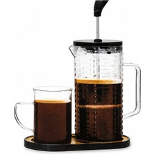 İyi Kalite 1 Litre Isıya Dayanıklı Borosilikat Cam French Press Kahve Demleyici