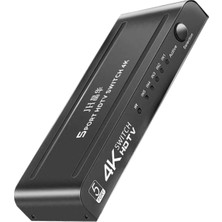 Jinghua 5 Port HDMI Switch 4K Ultra Hd, 5 Giriş 1 Çıkış HDMI Anahtarlayıcı, Uzaktan Kumandalı Çoklayıcı, Ps5 Switch Tv Box Pc Monitör Projektör Uyumlu, Metal Kasa Q509