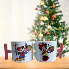 Ghostbastır Design Ressam Mickey ve Minnie Kahve Fincan Takımı 021