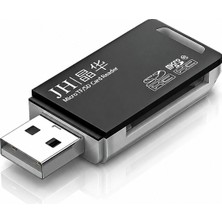 Jinghua USB 2.0 Çift Kart Okuyucu, Sd Microsd Tf Hafıza Kart Reader, Bilgisayar Laptop Kamera Drone Araç Kamerası Uyumlu, Kompakt Taşınabilir Abs Gövde, Tak Çalıştır N450