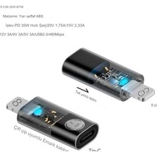 Terra Organik Pd 35W Lightning To Type C Çevirici Dönüştürücü Yuva Çevirici Hızlı Şarj ve Veri Aktarımı Otgsl