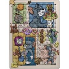 Ghostbastır Design Tom ve Jerry 99 Parça Ayaklı Puzzle – Dekoratif Çocuk Yapbozu 039