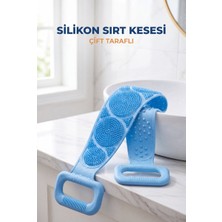Evgereçlerim Çift Taraflı Banyo Sırt Kesesi Silikon Fırçası 70 cm Yumuşak Dokulu Derinlemesine Vücut Temizleme Lifi