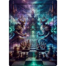 Ghostbastır Design Fantastik Satranç 99 Parça Ayaklı Puzzle – Dekoratif Çocuk Yapbozu 066