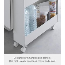 Plus Moda Tower Ince 4 Katmanlı Tekerlekli Saklama Arabası - Mutfak Veya Banyo Için Mobil Düzenleyici, 80,5 cm - Çelik -