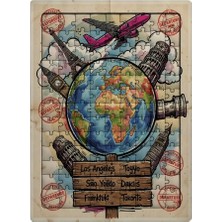 Ghostbastır Design Dünya Seyahati 99 Parça Ayaklı Puzzle – Dekoratif Çocuk Yapbozu 019