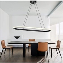 UltraMint Şık Siyah Elips Modern Sarkıt LED Avize, Yemek ve Mutfak Için