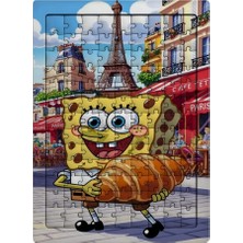 Ghostbastır Design Sünger Bob Paris 99 Parça Ayaklı Puzzle – Dekoratif Çocuk Yapbozu 023