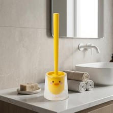 Plus Moda Sevimli Desenli Tuvalet Fırçası ve Fırçalık Seti Uzun Saplı Hijyenik Wc Temizlik Fırçası Kapaklı Standlı