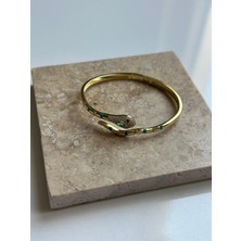 Luckyb Store Gold Yeşil Renk Yılan Bileklik