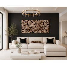 Othello Art Leopar Desenli Soyut Kanvas Tablo – Bej Siyah Modern Animal Print Salon Oturma Odası Duvar Dekoru