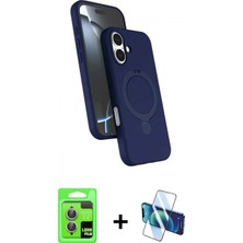 Marsilyan™- iPhone 17 Kılıf Iz Işık Koleksiyonu - Siyah 3D Antistatik Seramik Nano Ekran Koruyucu + Raze Metal Kamera Lens - Akmr