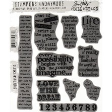 Vuralsin38 Tim Holtz Anonymous CMS110 – JUEGO De Sellos Con Frases (10 unidades, 17,7 x 21,5 cm)