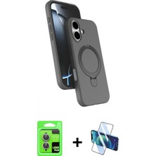Marsilyan™- iPhone 17 Kılıf Iz Işık Koleksiyonu - Siyah 3D Antistatik Seramik Nano Ekran Koruyucu + Raze Metal Kamera Lens - Akmr