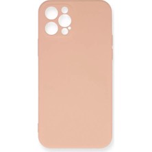 Derin Stok Iphone 12 Kılıf Nano Içi Kadife Silikon - Pudra