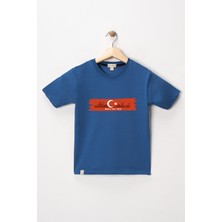 Dekim Moda Erkek Çocuk Kısa Kollu Bisiklet Yaka "türkiye, Milli Takım" Baskılı Tişört Mevsimlik Pamuklu