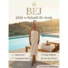Belinis Bej Signature Koleksiyonu – %100 Doğal Pamuklu Lüks Banyo ve Saç Havlusu Serisi Renk Bej