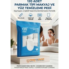 Aslanoğlu Store Mey Ithalat® 120'LI Parmak Tipi Makyaj Temizleme Pedi, Yüz & Tonik Pamuğu 723167
