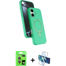 Marsilyan™- iPhone 17 Kılıf Iz Işık Koleksiyonu - Siyah 3D Antistatik Seramik Nano Ekran Koruyucu + Raze Metal Kamera Lens - Akmr